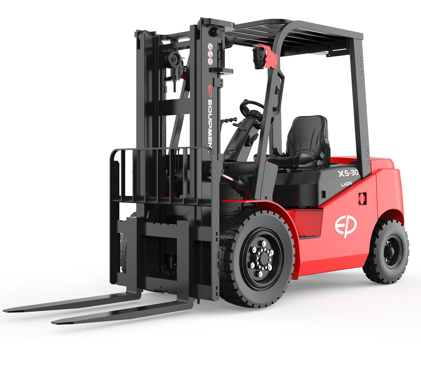 Ontdek de EP EFL382X5 elektrische heftruck: Li‑Ion heftruck voor indoor & outdoor. Krachtig, onderhoudsvrij en perfect voor oneffen terrein.