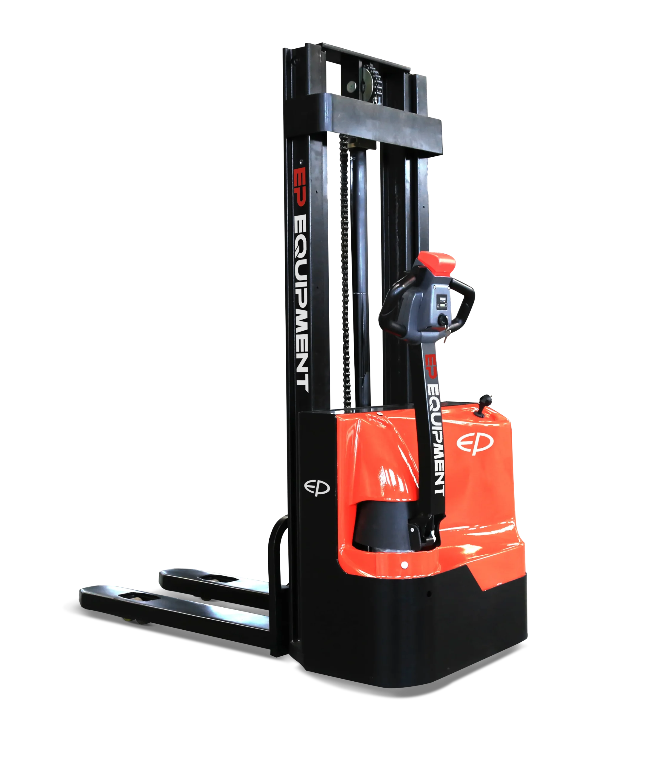 Dit is de EP ES15-15ES stapelaar: 1.500 kg hefvermogen, AGM batterij en geïntegreerde oplader. Compact, krachtig en onderhoudsvrij.