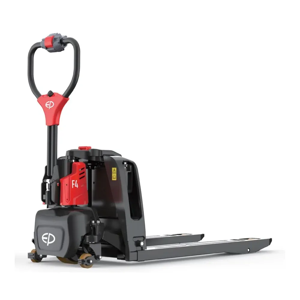 EP F4-STD: elektrische pallettruck 1.500 kg, met stabilisatiewielen, lichtgewicht, onderhoudsvrij, ideaal voor magazijnen en vrachtwagens.
