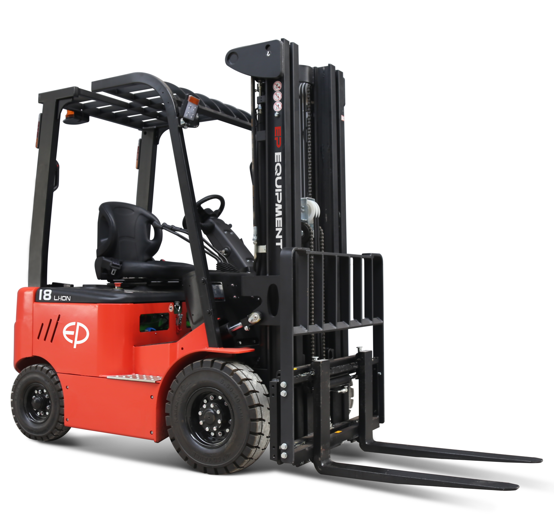 Wij hebben de EP EFL181: elektrische heftruck 1.800 kg, onderhoudsvrij, Plug & Play opladen. Ideaal voor binnen én buiten.